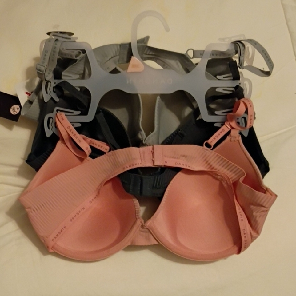 Danskin Ribbed Bra Trio - Pink, Black, Gray - Picture 4 of 4